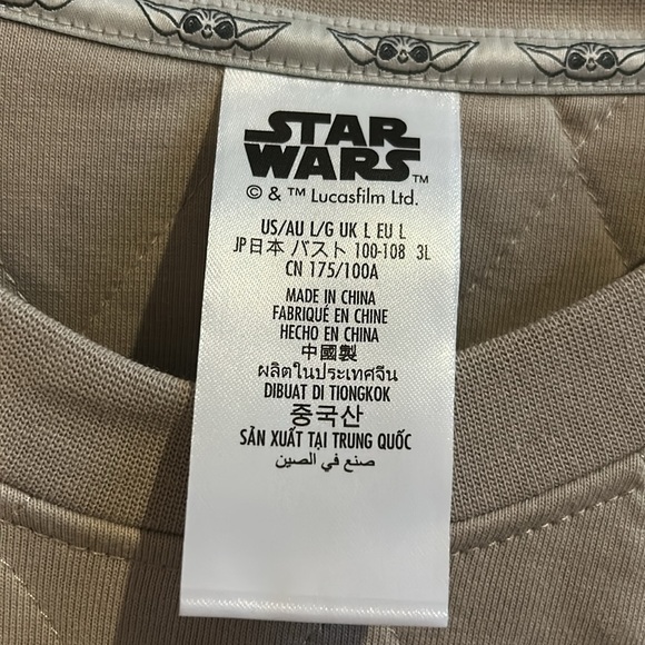 Star Wars Baby Yoda/Grogu Quilted Pullover Sweatshirt Sweater NWT Size Large - Picture 4 of 10